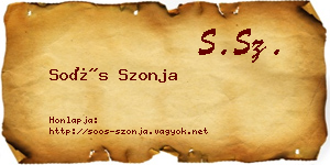 Soós Szonja névjegykártya